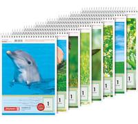 BRUNNEN School Notepad | A5 Ruling Style 1, 40 Sheets, Multi-Coloured