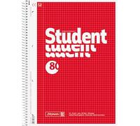 Brunnen Student Notepad Pad Spiral Bound - 4 fach, Squared 70 g/m² A4 5 mm Squares