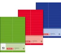 Brunnen Vocabulary Book (A6, 32 Sheets, Lined, 53 Ruling, with Dividing Line) Assorted Colours (Pack of 1)