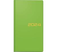 BRUNNEN Weekly calendar model 756 2024, 2 pages = 1 week, sheet size 8.7 x 15.3 cm, light green