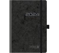 BRUNNEN Weekly calendar model 796 2024, Desk Planner, 2 pages = 1 week, sheet size 14.8 x 20.8 cm, black