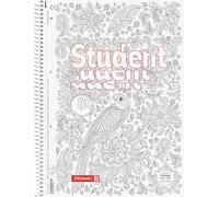BRUNNEN ZENart Premium Student Notepad "Parrot" | A4, Line Style 27, 80 Sheets, White