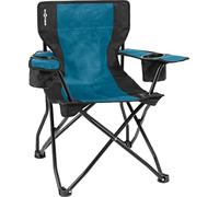 BRUNNER 0404038N.C55 Folding Camping Chair with Wide Armrests, Anti-Tilting Safety Frame, Grey/Green, Capacity 102 kg, Blue/Black, Standard