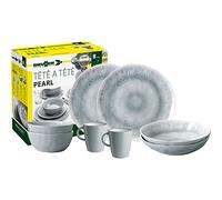 Brunner Pearl Tete a Tete Set 8 Piece Melamine Diner Set Motorhome Boat Non Slip