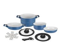 Brunner Carezza Magnetogrip Cookware Set - Induction-Compatible Non-Stick Ceramic Pots & Pans for Campervan, Caravan & Boat - Stackable Space-Saving Design with Fold-Down Magnetic Handles (22cm)