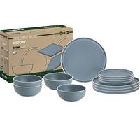 Brunner Midday Stone Touch Melamine 12 Piece Dinner Set - Dolomit Blue