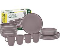 Brunner Dolomit Rose 16pc Stone Touch Melamine Lunchbox Tableware Set