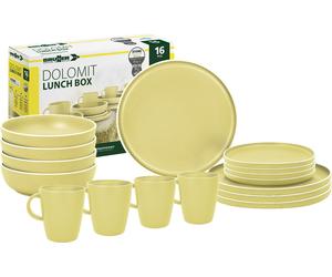 Brunner Dolomit Yellow 16pc Stone Touch Melamine Lunchbox Tableware Set