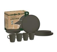 Brunner Eco Friendly PLA Lunch Box 16 Piece Tableware Set - Tierra Cocoa