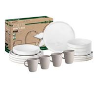 BRUNNER Stonetouch Odette Melamine ESS Tableware Set Lunch Box 16 Pieces Camping Travel Plates Cups