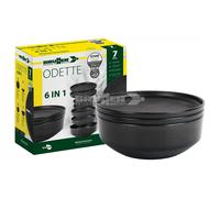 Brunner Odette 6 in 1 Stone Touch Stacking Melamine Plate Set - 2 Person Black