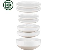 Brunner Odette Melamine Set 6 in 1 White/Beige Nest Away Motorhome Boat Caravan