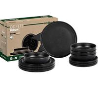 BRUNNER: Melamine Crockery Set Camping | 12 Pieces - Plates & Bowls for 2-4 People | Midday Odette - Stackable, Scratch-Resistant