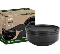 BRUNNER: Melamine Crockery Set Camping | 7 Pieces - Plates, Bowls & Salad Bowl for 1-2 People | 6-in-1 Set Odette - Stackable, Scratch-Resistant