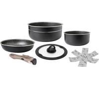 Brunner Pirate Spacemaster 22cm 5+1 Stacking Ceramic Camping Cooking Pan Set