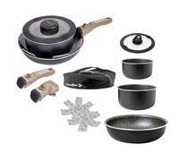 Brunner Pirate Spacemaster Camping Cookware Set - Lightweight, Non-Stick, Ceramic Cookware | Durable Aluminum | Compact Nesting Design | Compatible with Gas, Induction, & Electric Stove (26cm)