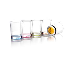 Brunner SAN Multicolour Picnic Stackable Anti-Slip Tumbler Glasses - Pack of 4