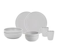 Brunner Dolomit White Tete a Tete 8 Piece Melamine Dinner Set Motorhome Boat
