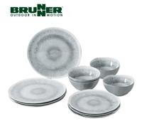 Brunner Melamine Set Midday Pearl 12pcs Dining Outdoors Caravan Motorhome