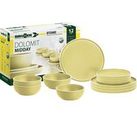 Brunner Stone Touch Premium Melamine Picnic Midday Dinner Set Dolomit Yellow