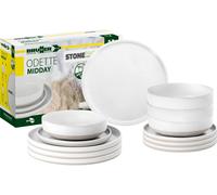 Brunner Stone Touch Premium Melamine Picnic Midday Dinner Set Odette Stone