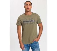 Bruno Banani Glossy Logo Print T-Shirt Khaki