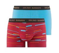 bruno banani Men's Short 2-Pack Connect Underwear, Red Print/Turquoise Blue, S