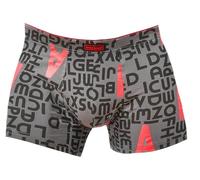 Bruno Banani Men's Short 2Pack Sequence Boxer Shorts, grau/schwarz/rot print // schwarz,