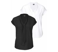 Bruno Banani Pack of 2 Pussy Bow Blouses Black / White
