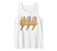 Bruno Checkered Bolt I Love Bruno Groovy 70's 80's Vintage Tank Top