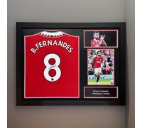 Bruno Fernandes Signed Manchester United Shirt - Framed