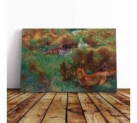 Bruno Liljefors Fox Stalking Wild Ducks Canvas Print | Gallery Wrapped 30mm Frame Wall Art | 24x16 inches | Ready to Hang | Modern Animals Picture | Living Room Bedroom Lounge Office