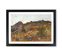 Bruno Liljefors The Fox Hunt Framed Print | A2 Oak Framed Wall Art | Ready to Hang | Modern Animal Picture | Living Room Bedroom Lounge Office