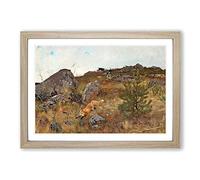 Bruno Liljefors The Fox Hunt Framed Print | A2 Oak Framed Wall Art | Ready to Hang | Modern Animal Picture | Living Room Bedroom Lounge Office