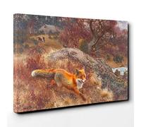 Bruno Liljefors The Fox Hunt Vol.2 Canvas Print | Gallery Wrapped 30mm Frame Wall Art | 30x20 inches | Ready to Hang | Modern Animals Picture | Living Room Bedroom Lounge Office