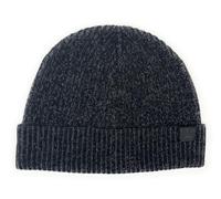 Bruno Magli 100% Italian Cashmere Hat for Men - Men’s Knit Winter Beanie, Black 2-tone Ribbed, One size