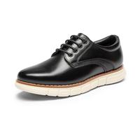 Bruno Marc Boys' Casual Oxford Dress Shoes with Arch Support Padded Collar & Durable Rubber Outsole for Weddings, School, Parties,Size 3 Big Kid,Black,SBOX2402K