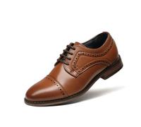 Bruno Marc Boy's Classic Derby, Back to School Kids' Brogues Oxfords Dress Shoes Formal Shoes Formal Shoes,Size 11 Little Kid,Brown,Prince_K1