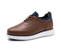 Bruno Marc Boy's Comfy MaxFlex Dress Sneakers Fashion Oxfords Casual Wingtip Brogue Shoes,Size 3 Big Kid,Brown,BKUMOX2502