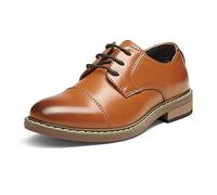 Bruno Marc Comfy School Shoes for Boys Derby Kids/Gentle Men Lace-Up Classic Oxfords for Wedding Party Dress Up and Church,Size 2 Big Kid,Brown,SBOX211K