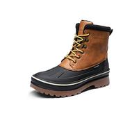 Bruno Marc Insulated Waterproof Snow Boots Warm Fur Lined Outdoor Winter Ankle Boot for Hiking Work,Size 6,Brown/Yellow,SBSB229M