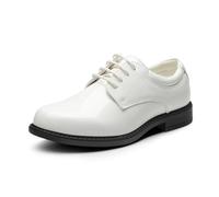 Bruno Marc Kids' School Lace Up Shoes,White-Pat,12 Little Kid