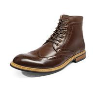 Bruno Marc Men's Ankle Oxford Boot,Dark/Brown,8.5