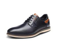 Bruno Marc Men's Casual Dress Shoes, Comfortable Leather Lace Up Walking Trainers & Sneakers,Size 7,Navy,LG19008M