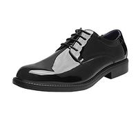 Bruno Marc Men's Formal Dress Shoes Brogues Derbys,Size 7W,Black-Pat,DOWNINGWIDE-02
