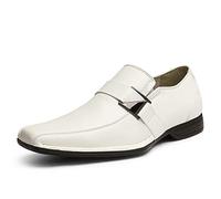Bruno Marc Men's Giorgio Leather Lined Dress Loafers Shoes,Size 9.5,White,Giorgio-3