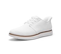 Bruno Marc Men's Hands Free Slip On Casual Dress Shoes Mesh Sneakers Lace-Up Breathable Lightweight Comfortable Walking Shoes,Size 8.5,White,BMUMOX2419