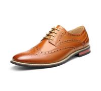 Bruno Marc Men's Lace Up Shoes,Size 10,Brown,Prince-3