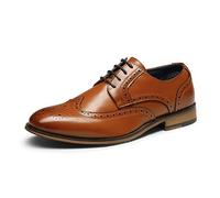 Bruno Marc Men's Lace Up Soft Cap-Toe Business Formal Dress Shoes,Size 14,Brown,Louis_1