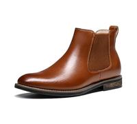 Bruno Marc Men's Leather Chelsea Ankle Boots, Work and Fashion, Walking and Comfort Casual Business Shoes,Size 8,Brown,URBAN-06-1